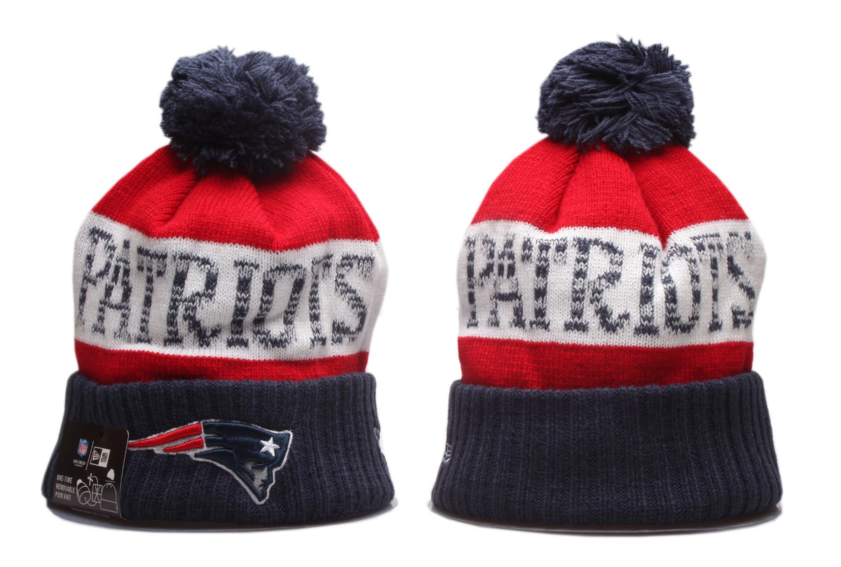 New England Patriots Pom Pom Cuffed Knit Beanie