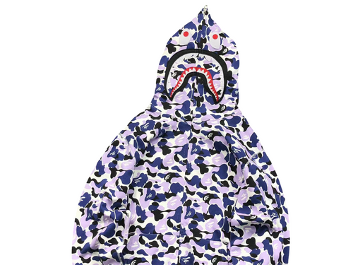 BAPE ABC Camo Shark Full Zip Hoodie Grape