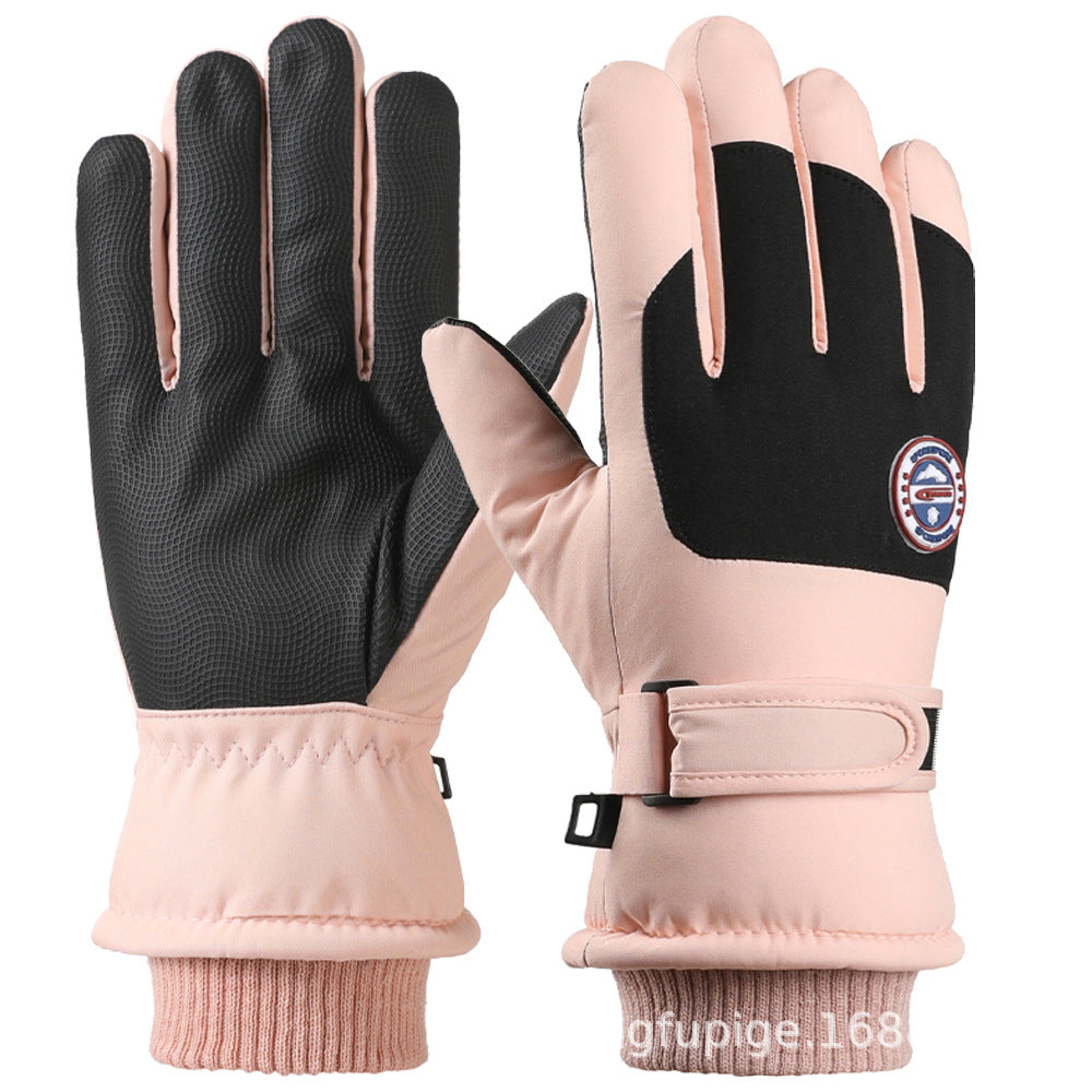 Ski Gloves Winter Unisex Outdoor Cycling Windproof Coldproof Fleece Thickened Warm Gloves Anti-slip Touchscreen Gloves