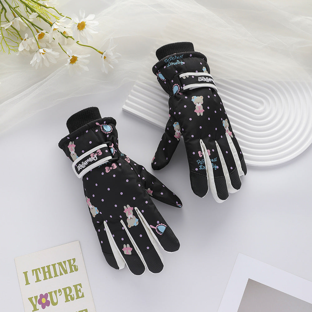 Ski Gloves Winter Unisex Outdoor Cycling Windproof Coldproof Fleece Thickened Warm Gloves Anti-slip Touchscreen Gloves