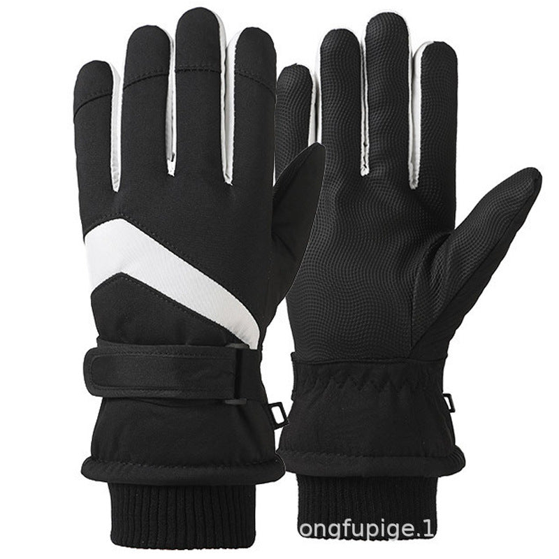 Ski Gloves Winter Unisex Outdoor Cycling Windproof Coldproof Fleece Thickened Warm Gloves Anti-slip Touchscreen Gloves