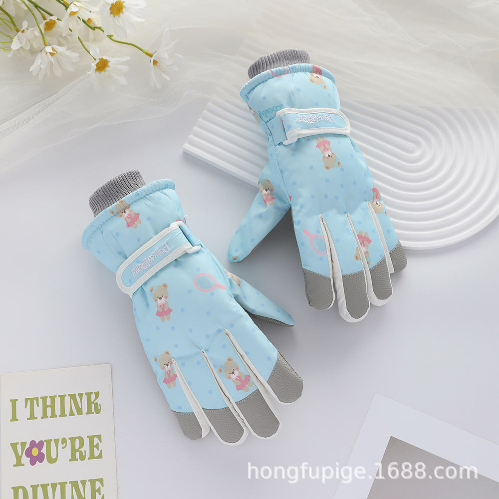 Ski Gloves Winter Unisex Outdoor Cycling Windproof Coldproof Fleece Thickened Warm Gloves Anti-slip Touchscreen Gloves
