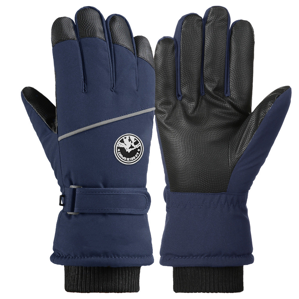 Ski Gloves Winter Unisex Outdoor Cycling Windproof Coldproof Fleece Thickened Warm Gloves Anti-slip Touchscreen Gloves