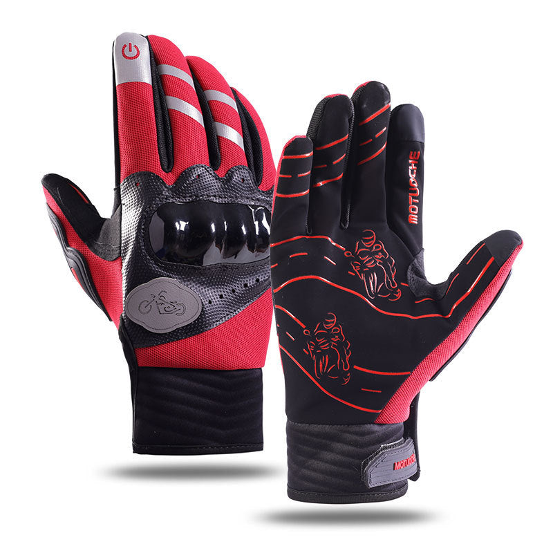 Cycling Gloves Men's Outdoor Cross Country Touch Screen Four Seasons Handguard Anti-slip Shock Absorbing Case Motorcycle Sport Gloves