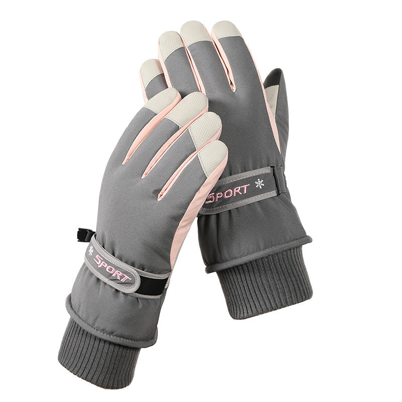 Winter New Ski Gloves Men Men Outdoor Cycling Touchscreen Warm Fleece Padded Gloves Waterproof Non-slip