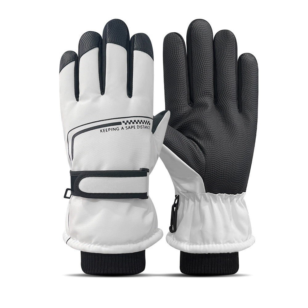 Ski Gloves Winter Unisex Outdoor Cycling Windproof Coldproof Fleece Thickened Warm Gloves Anti-slip Touchscreen Gloves