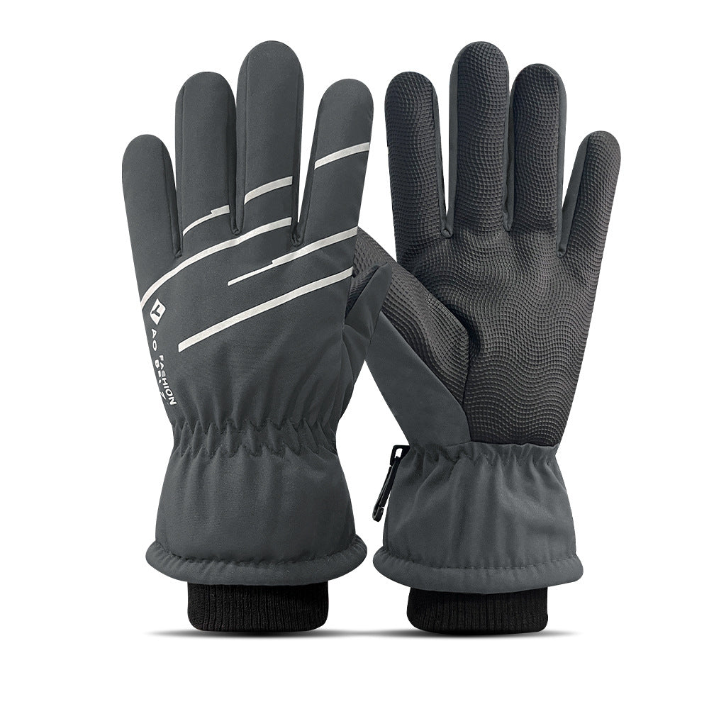 Ski Gloves Winter Unisex Outdoor Cycling Windproof Coldproof Fleece Thickened Warm Gloves Anti-slip Touchscreen Gloves