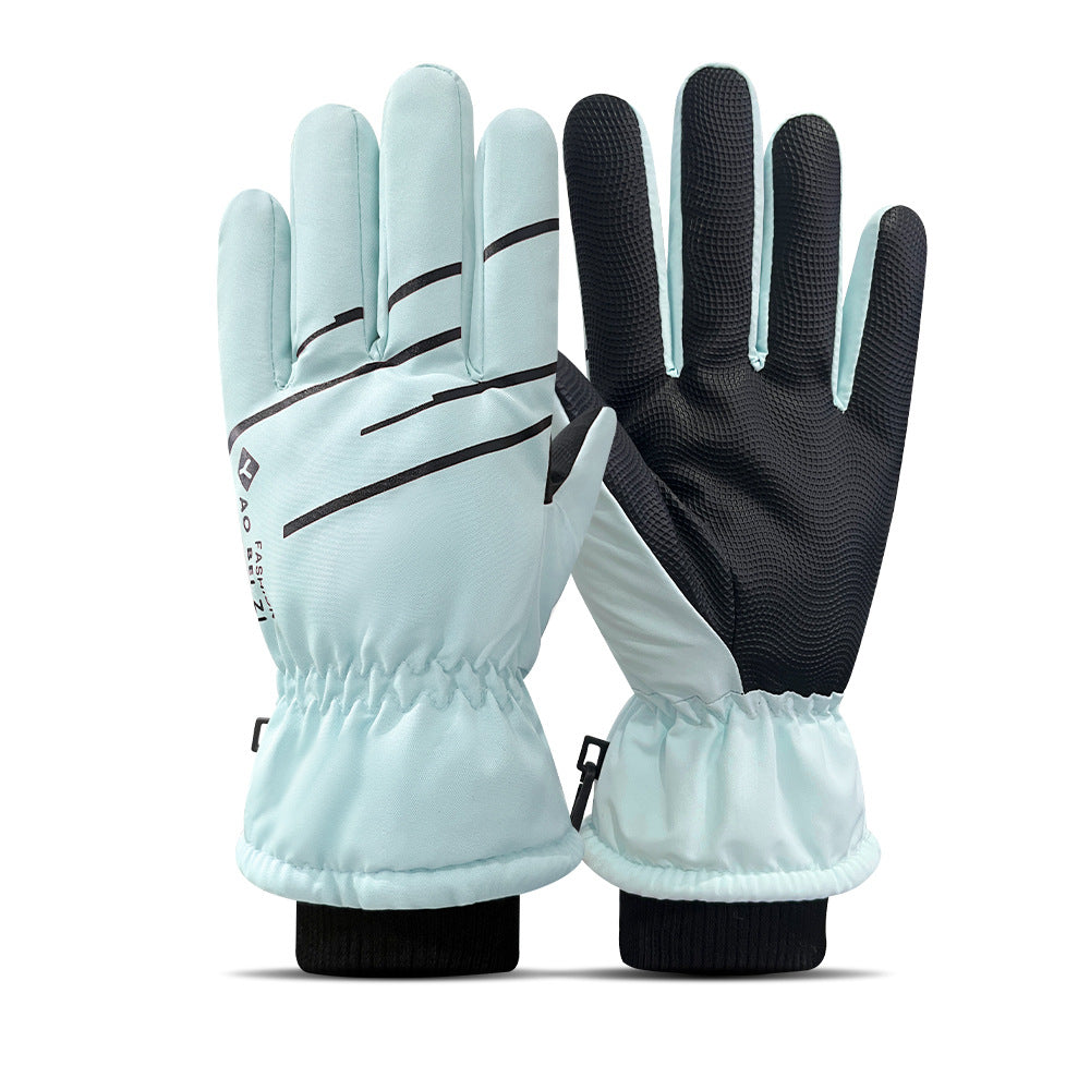 Ski Gloves Winter Unisex Outdoor Cycling Windproof Coldproof Fleece Thickened Warm Gloves Anti-slip Touchscreen Gloves