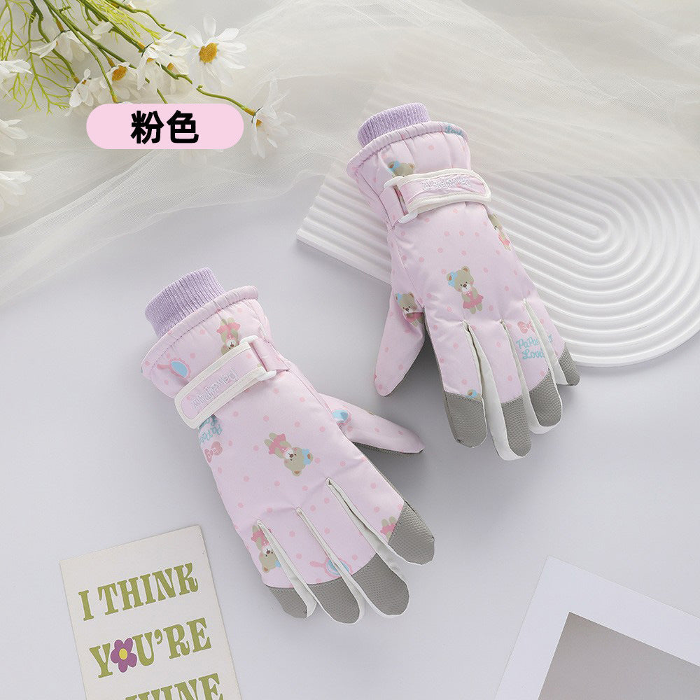Ski Gloves Winter Unisex Outdoor Cycling Windproof Coldproof Fleece Thickened Warm Gloves Anti-slip Touchscreen Gloves
