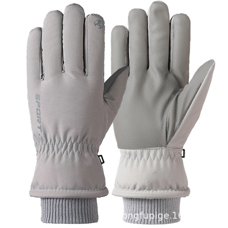 Ski Gloves Winter Unisex Outdoor Cycling Windproof Coldproof Fleece Thickened Warm Gloves Anti-slip Touchscreen Gloves
