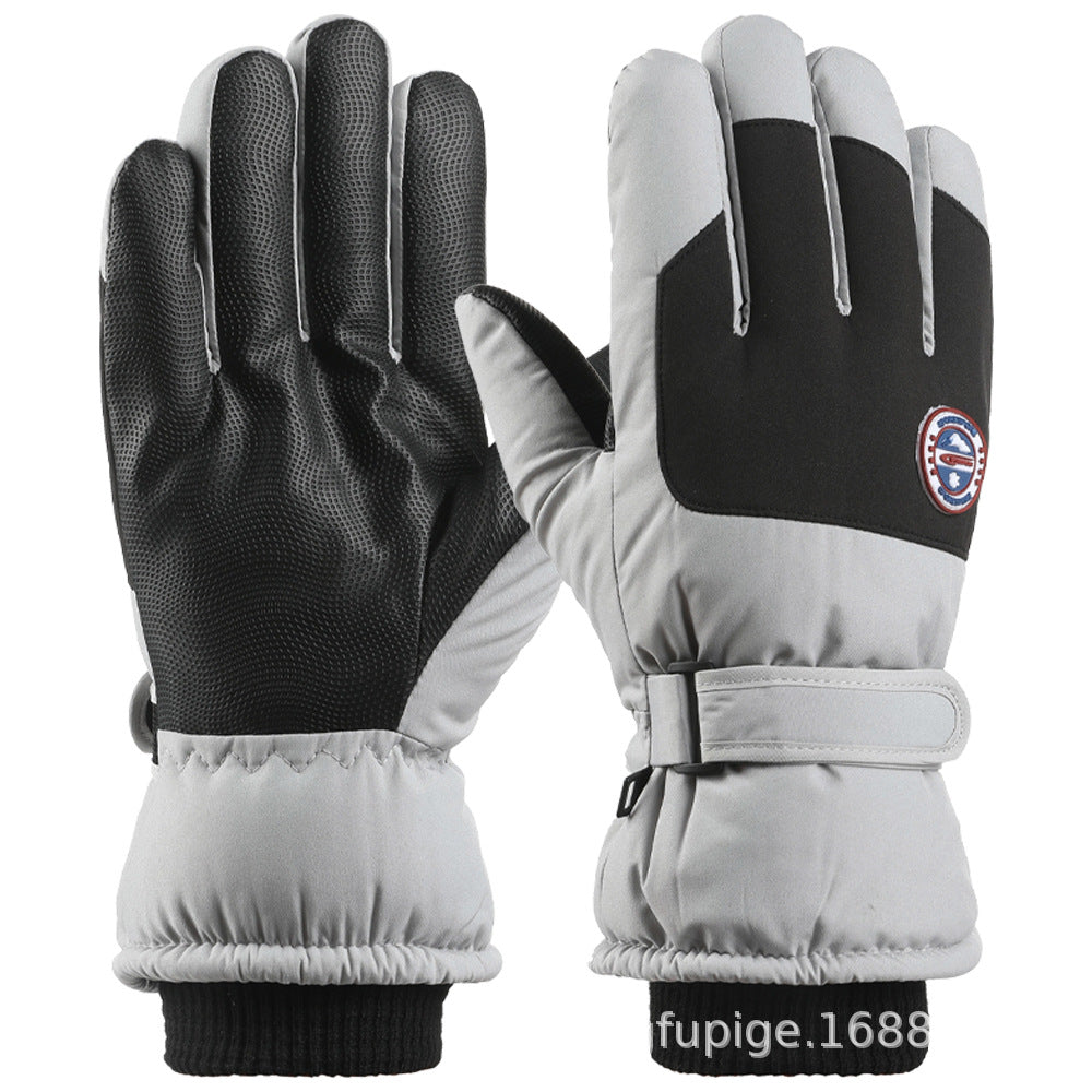Ski Gloves Winter Unisex Outdoor Cycling Windproof Coldproof Fleece Thickened Warm Gloves Anti-slip Touchscreen Gloves