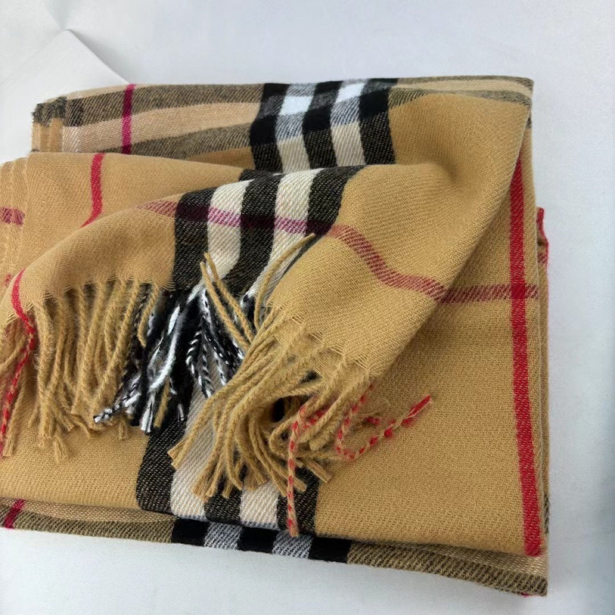 New plaid cashmere scarf Japanese and Korean warm neck scarf fashion tassel autumn winter scarf shawl