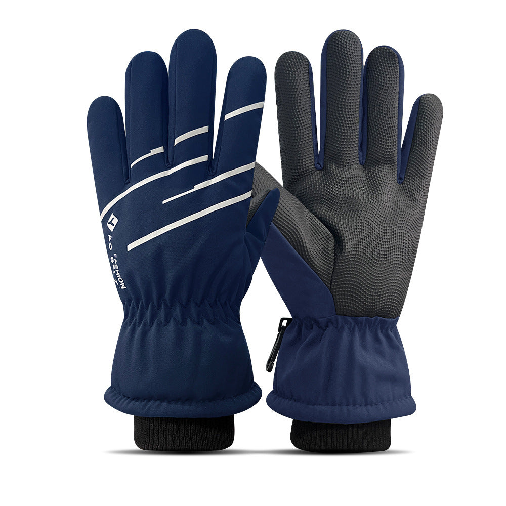 Ski Gloves Winter Unisex Outdoor Cycling Windproof Coldproof Fleece Thickened Warm Gloves Anti-slip Touchscreen Gloves