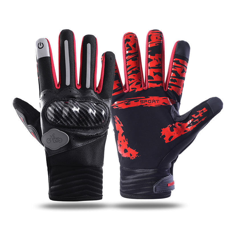 Cycling Gloves Men's Outdoor Cross Country Touch Screen Four Seasons Handguard Anti-slip Shock Absorbing Case Motorcycle Sport Gloves
