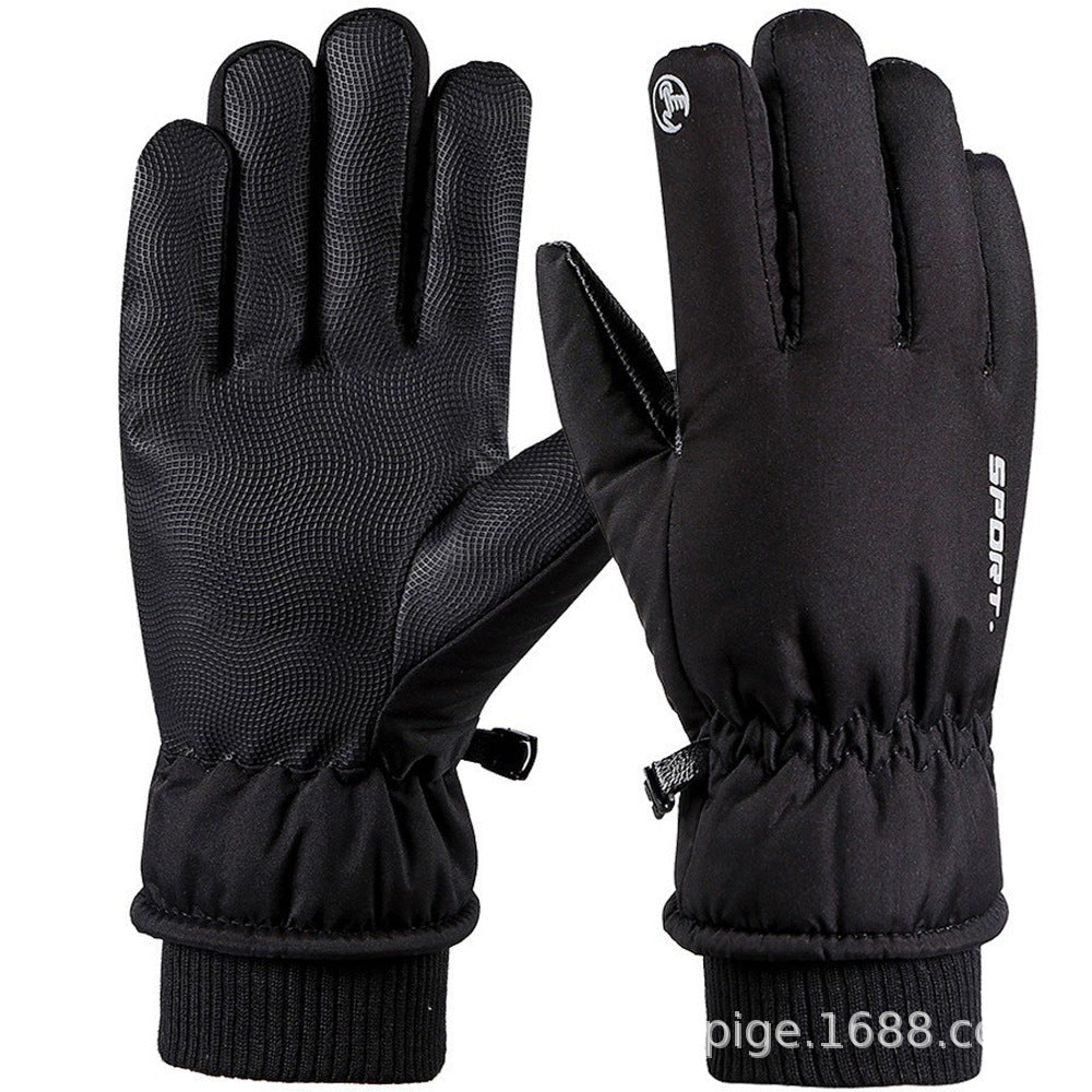 Ski Gloves Winter Unisex Outdoor Cycling Windproof Coldproof Fleece Thickened Warm Gloves Anti-slip Touchscreen Gloves