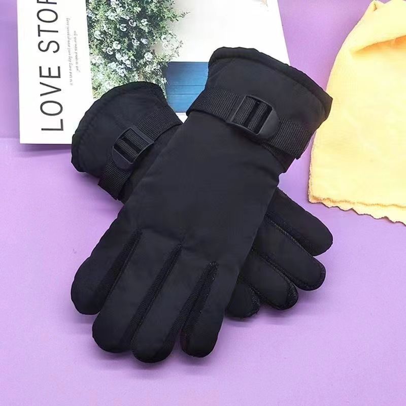 Unisex Winter Warm Thickening Windproof Coldproof Outdoor Cycling Motorcycle Fleece Snow Cotton Gloves One Piece