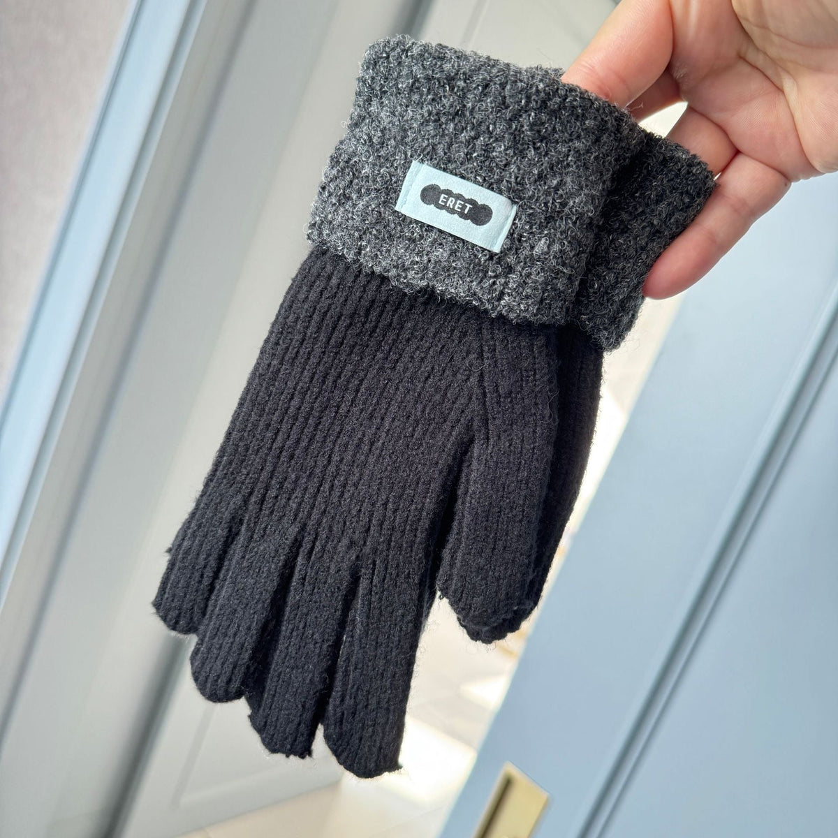 Korean style soft glutinous lamb ring color matching gloves women winter student warm cycling five-finger knitted gloves naked finger touch screen