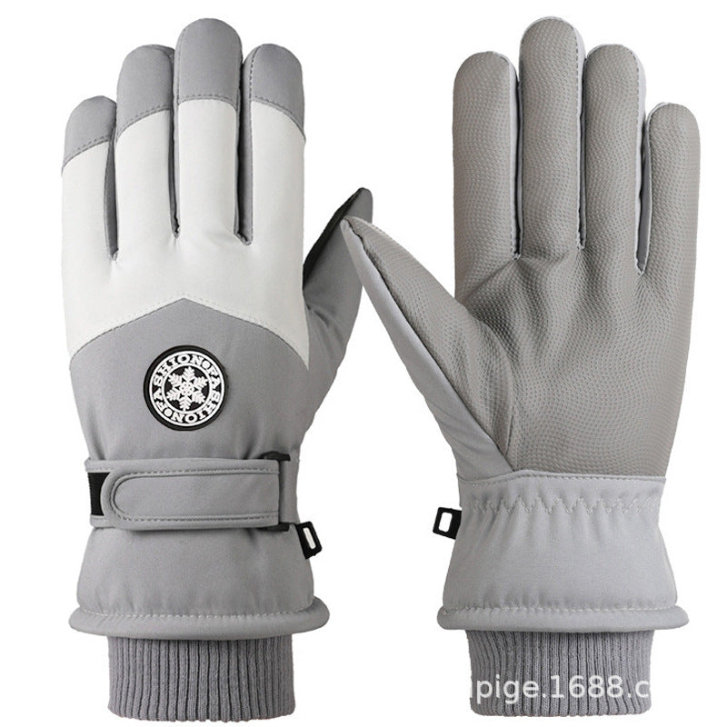 Ski Gloves Winter Unisex Outdoor Cycling Windproof Coldproof Fleece Thickened Warm Gloves Anti-slip Touchscreen Gloves