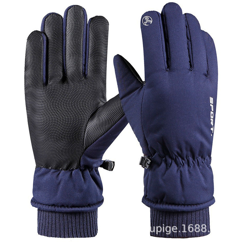 Ski Gloves Winter Unisex Outdoor Cycling Windproof Coldproof Fleece Thickened Warm Gloves Anti-slip Touchscreen Gloves