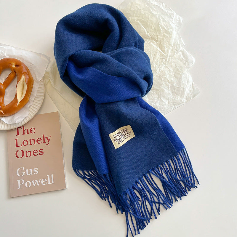 Women's Scarf Winter 2026 New Versatile Reversible Reversible Shawl Dual Purpose Pink Faux Cashmere Korean Style Premium