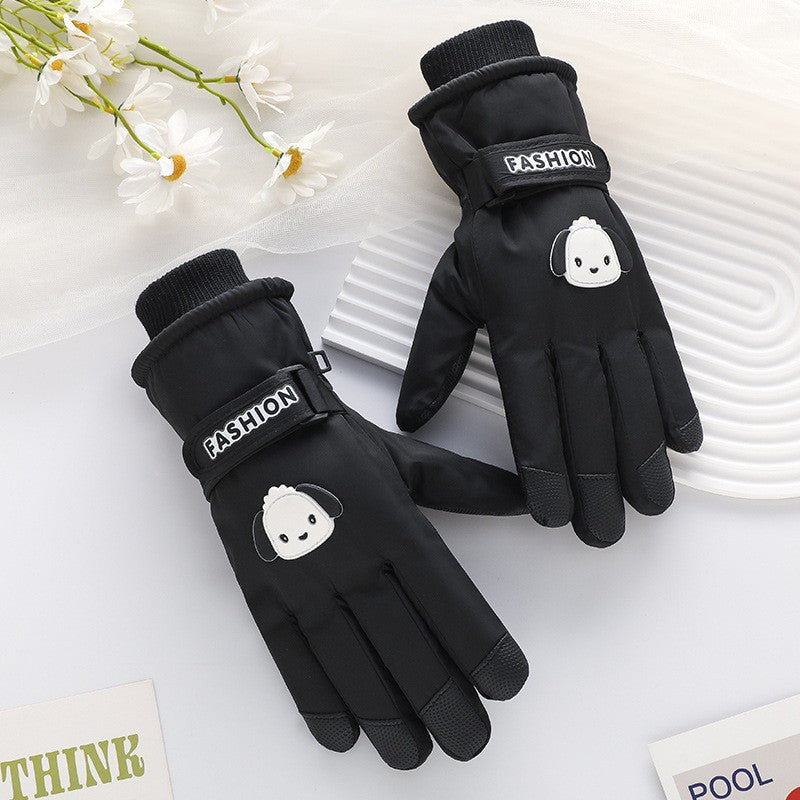 Ski Gloves Winter Unisex Outdoor Cycling Windproof Coldproof Fleece Thickened Warm Gloves Anti-slip Touchscreen Gloves
